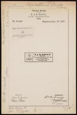 Photo:Trademark registration by D. & H. Scovil for S brand Hoes picture