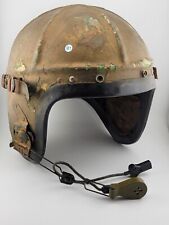 1950s US Navy Korean War H-4 Flight Helmet XL MFG Bassons Corp. - w/ Boom Mic picture
