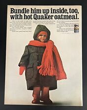 Quaker Oatmeal 1967 Life Print Add 11x13 Boy Winter Coat Humorous picture