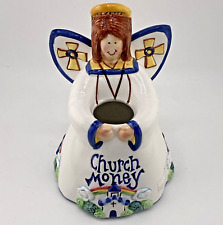 VTG 2002 Pennies from Heaven Ceramic Church Money Angel Bank Debra Jordan Bryan picture