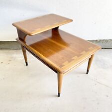 Mid Century Modern Lane Acclaim Dovetailed Walnut 2tier End Table 1960's Vintage picture