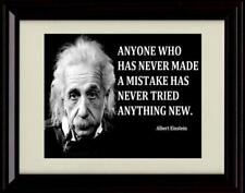 8x10 Framed Albert Einstein Quote - Making Mistakes picture