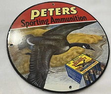 12in Peters Ammunition Cartridges hunting PORCELAIN ENAMEL SIGN picture