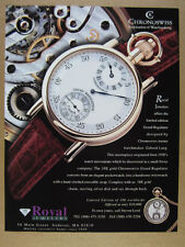 1996 Chronoswiss Grand Regulator pocket-wrist watch photo vintage print Ad picture