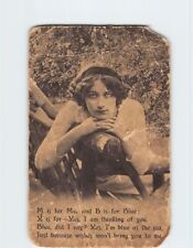 Postcard Vintage Picture of a Woman Love & Romances Greeting Card picture