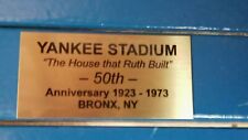 N.Y. Yankee Stadium Seat Brass Plaque picture
