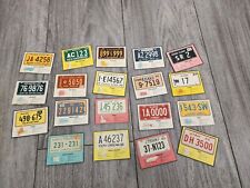 VINTAGE 1960's POST CEREAL WHEATIES MINI CARDBOARD BIKE LICENSE PLATES LOT OF 19 picture