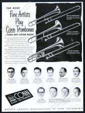 1955 NY Phil Allen Ostrander Gordon Pulis etc photo Conn trombone vtg print ad picture