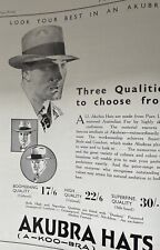 Rare Akubra Hats Original 1930s Vintage Print Ad Interwar Era Australiana picture
