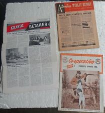 5 Old Automotive Related Brochures: Atlantic Retailer 1956, Phillips Garage 1955 picture