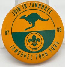 1987-88 Join In Jamboree- Jamboree Pour Tous Pin Back Button Scouting picture
