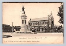 Baltimore MD-Maryland, Watson Statue And Corpus Christi Church Vintage Postcard picture