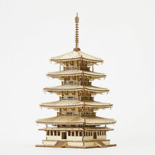 Ki-gu-mi Five-storied pagoda Puzzles 3D wooden framework Art  Japan assembly Kit picture