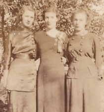 3V Photograph Group Of 3 Pretty Women Black Dresses Lovely Ladies 1920-30's picture