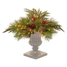 National Tree Company Pre-lit Artificial Christmas Urn Filler 30-Inch, Green  picture