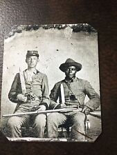 Sergeant A.M. Chandler and Silas Chandler (family slave) tintype C003RP picture