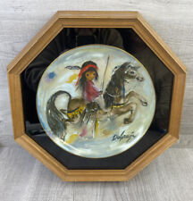 Vintage Ted De Grazia the Children Series Plate 1982 MERRY LITTLE INDIAN Framed picture