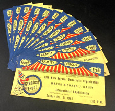 Vintage 1965 Mayor Richard J. Daley Chicago Democrat Circus Ticket - Lot of 12 picture