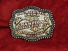 CHAMPION BRONC RIDING STEPHENVILLE TEXAS PRO RODEO TROPHY BUCKLE☆2014☆RARE☆973 picture