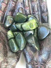 1X Canada Nephrite Jade Tumbled Stones 25-30mm LG Healing Crystal Health Wealth  picture