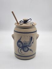 Vintage Jack Boyko Cedar Swamp Stoneware Salt Glaze Jam Pot With Spoon picture