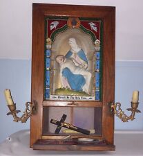 Antique Vaticum Catholic Pieta Shadow Box Altar Sick Call Last Rights picture
