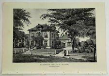 1888 Engraving Ezekial James Madison Hale Residence Haverhill Ma. Genealogy picture
