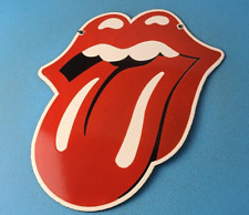 Vintage Rolling Stone Sign - Drums Guitar Band Concert Lips Sign - Gas Pump Sign picture