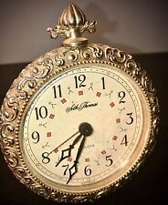 105. VINTAGE SETH THOMAS GERMANY ALARM CLOCK SHAPE OF A LARGE POCKET WATCH picture