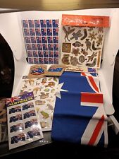 Australia Lot Of 7 Stickers patches and a towel picture