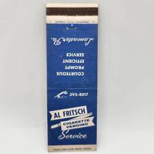 Vintage Matchcover Al Fritsch Cigarette Vending Lancaster Pennsylvania picture