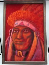 Vintage Stan Matrunick Native American Signed Painting ‘73 Chief Big Arrow picture
