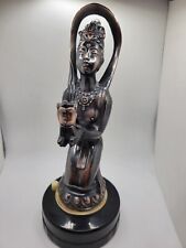 Vintage Agni India Goddess Of Fire Bronze Statue Art Deco Piece Lighter picture