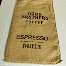 Dunn Brothers Espresso Coffee Bean Burlap Bag Approximately 30”x 17”  picture