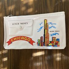 Vintage Chicago Lunch Money Pencil Pouch Sears Tower Vibrant Color picture