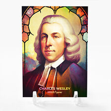 CHARLES WESLEY Prolific Hymnwriter Stained Glass Portrait Art Card #CWPH picture