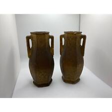 Pair of Vintage Glass Vases - Painted Bronze - 7