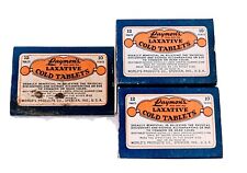 Vintage Laymon’s Laxative Cold Tablets Original Box Complete NOS lot of 3  picture
