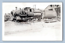 RPPC 1930'S. COMMUNIPAW, NJ. LEHIGH VALLEY LOCOMOTIVE AT SHEDS. POSTCARD. 1A38 picture