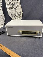 Crosley CR3022A-WH Retro Style AM/FM Tabletop Radio White/Chrome Works picture