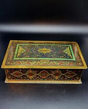 ANTIQUE  1920  SCHRAFFT'S METAL CANDY BOX WITH HINGED LID picture