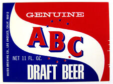 Maier Brewing Co GENUINE ABC DRAFT BEER label CA 11oz picture