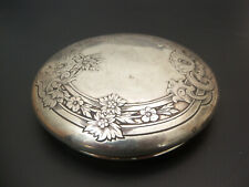 Art Nouveau Floral Gorham Sterling Silver Repousse Powder Jar Lid picture