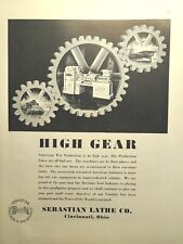 Sebastian Lathe Co Cincinnati OH War Production Vintage Print Ad 1942 picture
