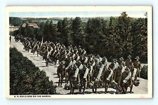 Military US Army Cantonment US Soldiers On the March Vintage Postcard E4 picture