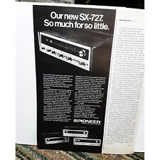1972 Pioneer SX-727 Stereo Receiver Vintage Print Ad 70s picture