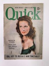 Quick News Weekly Magazine March 19 1951 cover Maureen O'Hara picture