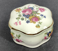 Vintage Palissy Porcelain Floral Trinket Box Royal Worcester Co. picture