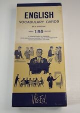 Vintage Vis-Ed English Vocabulary Cards In Original Box  picture