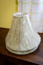 2 Vtg Faux Leather Bell Shaped Paneled Lampshade w/ Washer Bulb Fitting  8 1/2